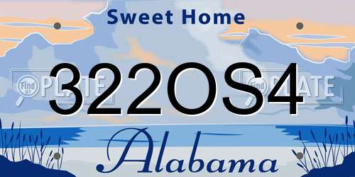 322OS4 Alabama License Plate