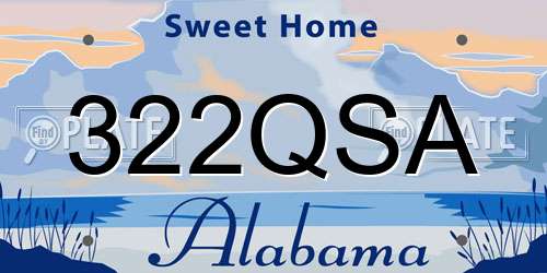 322QSA Alabama License Plate
