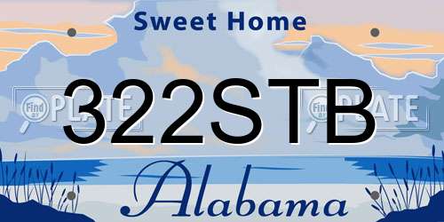 322STB Alabama License Plate