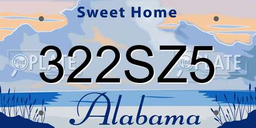 322SZ5 Alabama License Plate