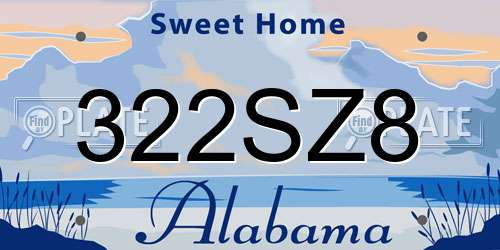 322SZ8 Alabama License Plate