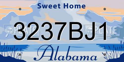 3237BJ1 Alabama License Plate