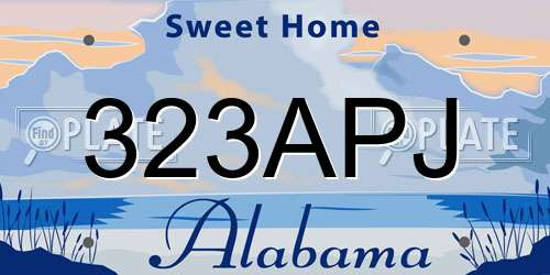 323APJ Alabama License Plate