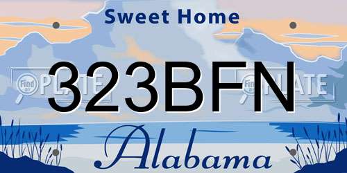 323BFN Alabama License Plate