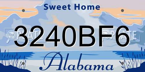 3240BF6 Alabama License Plate