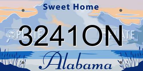 3241ON Alabama License Plate
