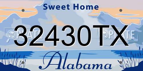 32430TX Alabama License Plate