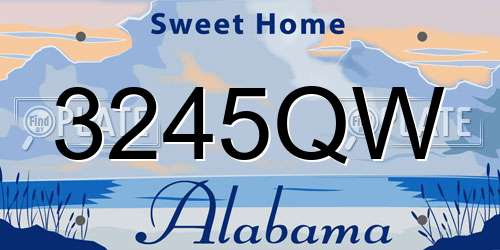 3245QW Alabama License Plate