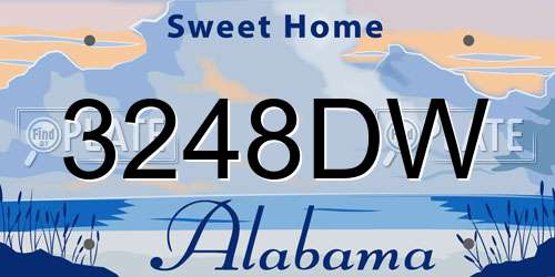 3248DW Alabama License Plate