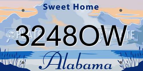 3248OW Alabama License Plate