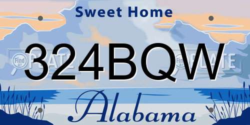 324BQW Alabama License Plate