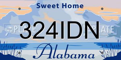 324IDN Alabama License Plate
