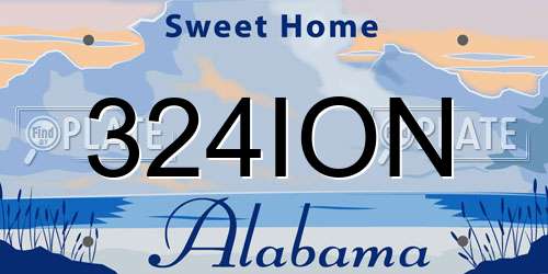 324ION Alabama License Plate