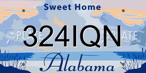 324IQN Alabama License Plate