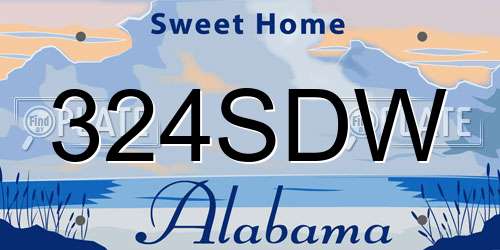 324SDW Alabama License Plate