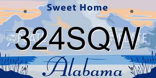 324SQW Alabama License Plate