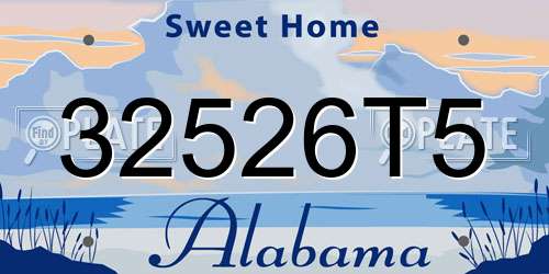 32526T5 Alabama License Plate