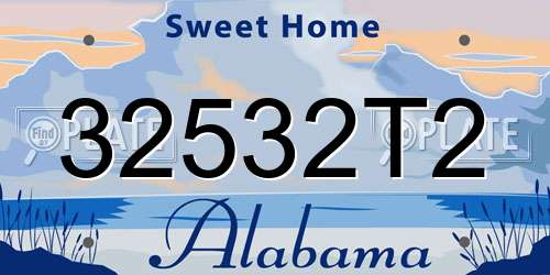 32532T2 Alabama License Plate