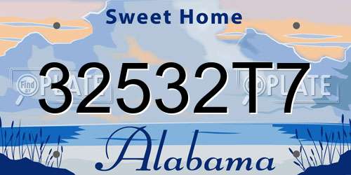 32532T7 Alabama License Plate