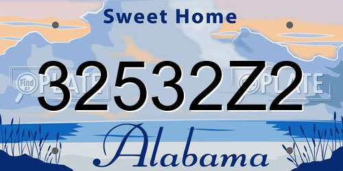 32532Z2 Alabama License Plate