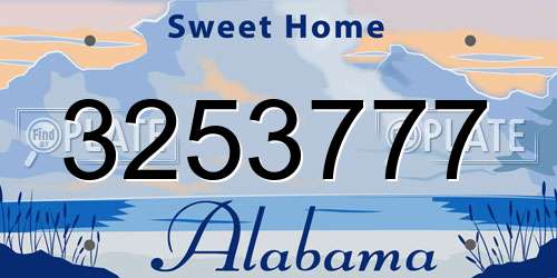 3253777 Alabama License Plate