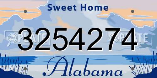 3254274 Alabama License Plate