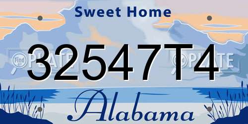 32547T4 Alabama License Plate
