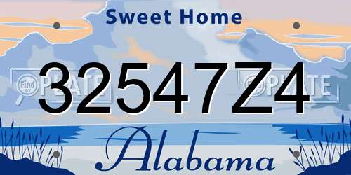 32547Z4 Alabama License Plate