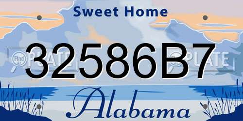 32586B7 Alabama License Plate