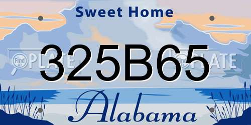 325B65 Alabama License Plate
