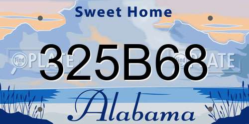 325B68 Alabama License Plate