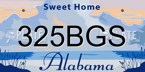 325BGS Alabama License Plate