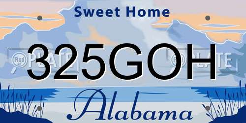 325GOH Alabama License Plate