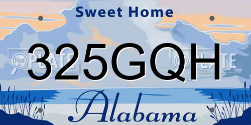 325GQH Alabama License Plate