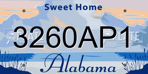 3260AP1 Alabama License Plate