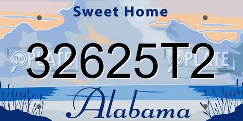 32625T2 Alabama License Plate