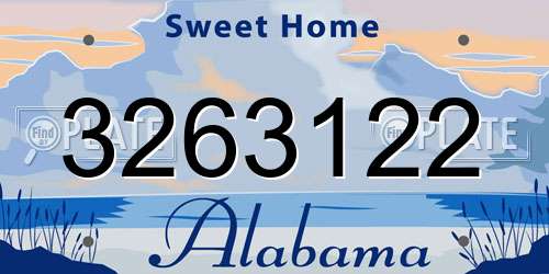 3263122 Alabama License Plate