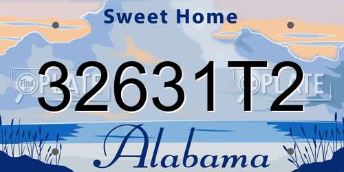 32631T2 Alabama License Plate