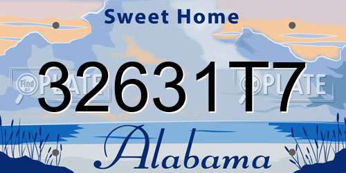 32631T7 Alabama License Plate