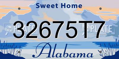 32675T7 Alabama License Plate