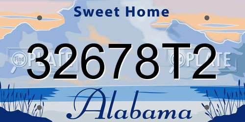 32678T2 Alabama License Plate