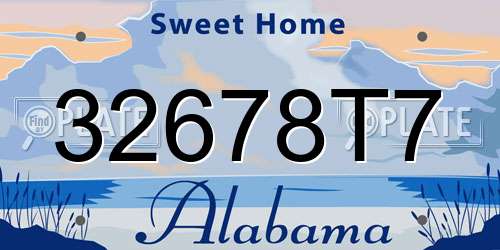 32678T7 Alabama License Plate