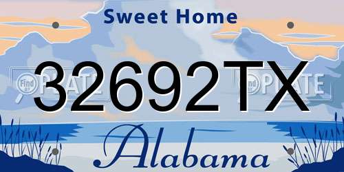32692TX Alabama License Plate