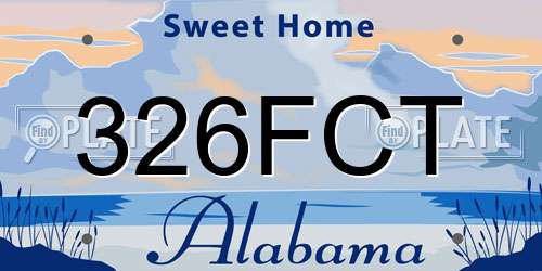 326FCT Alabama License Plate