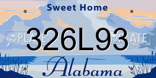 326L93 Alabama License Plate