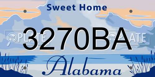 3270BA Alabama License Plate