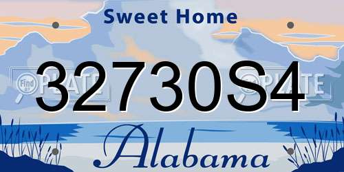 32730S4 Alabama License Plate