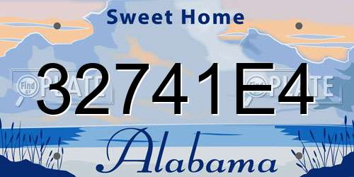 32741E4 Alabama License Plate