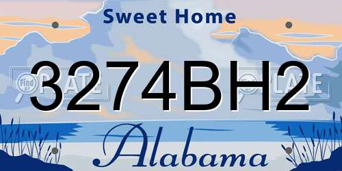 3274BH2 Alabama License Plate
