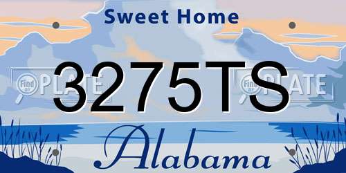 3275TS Alabama License Plate